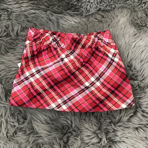 Toughskins | Girl's Skirt | Red & Pink Plaid | 12 M - Picture 3 of 4